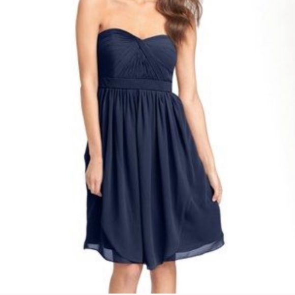 JENNY YOO Keira Convertible Strapless Blue Dress 4 - Picture 2 of 5